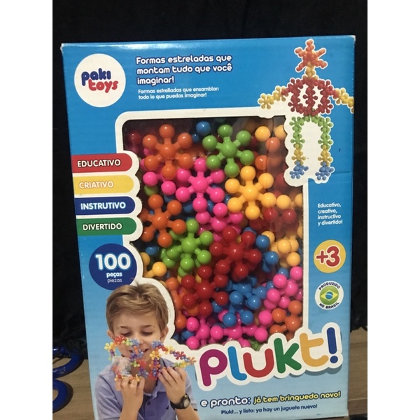 Brinquedo Blocos De Montar Plukt 100 Pecas Poki Toys - Paki Toys