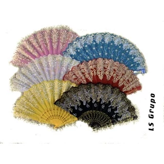 Leque Com Gliter Brilho Luxo Para Casamento Festa Uso No Dia a Dia Decoração em Oferta na Shopee