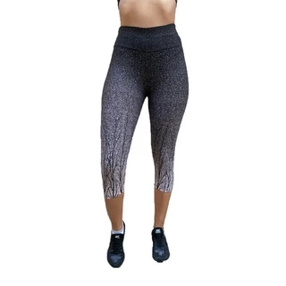 Calça Corsário Estampado Degrade Cintura Alta Tecido Jacquard