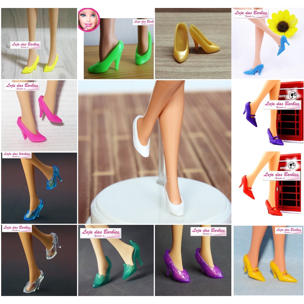 15 Conjuntos Roupas Barbie + 15 Sapatos Salto & Retos