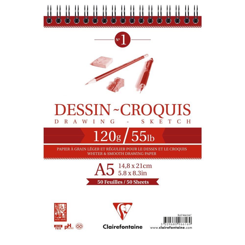 Bloco Dessin Croquis A5 120g 50 Folhas Clairefontaine Shopee Brasil 5794