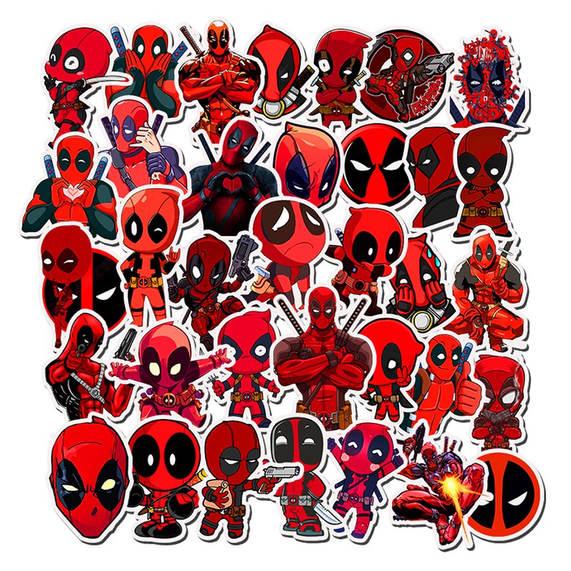 35PCS Deadpool Etiqueta À Prova D 'Água Skate Snowboard Retro Adesivo ...