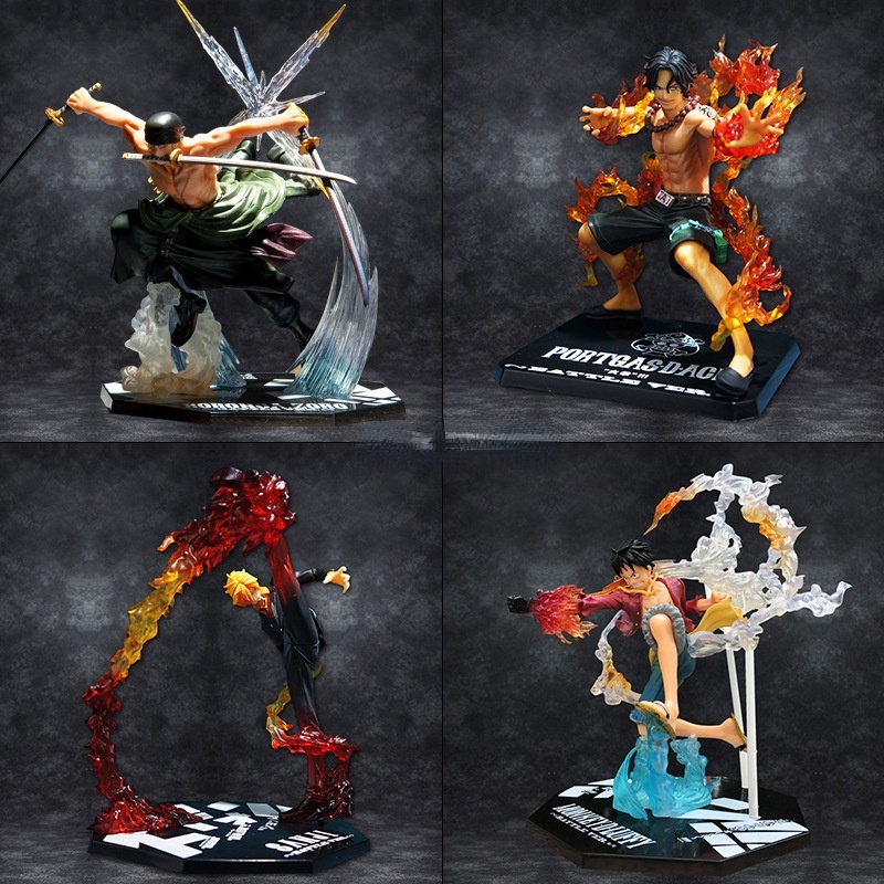 Conjunto de Bonecos One Piece: Luffy, Ace e Sanji - Aventuras Épicas d