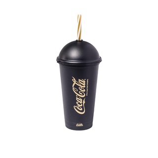 Copo Shake de Plástico 500 ml com Tampa e Canudo Coca Cola