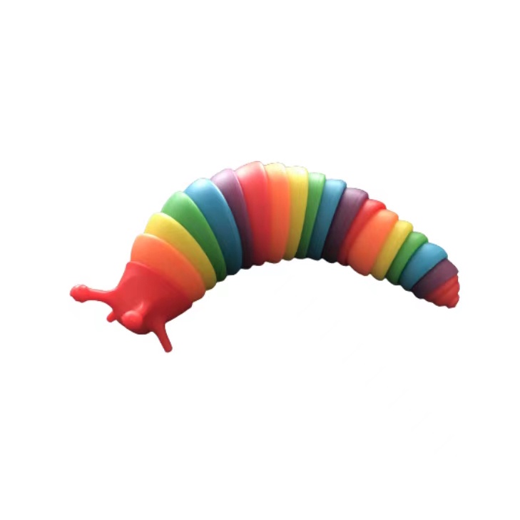 Fidget Toy Finger Slug 3d Lagarta Articulada Lesma Desmontar E Montar Brinquedo Anti Stress