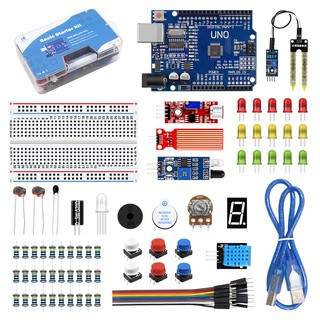 LAFVIN Kit Básico De Iniciação Para Arduino UNO R3 Com Tutorial , Código , Pão , Fio Jumper , Diodos LED , Módulo Evitar Obstáculos