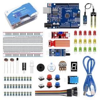 LAFVIN Kit Básico De Iniciação Para Arduino UNO R3 Com Tutorial , Código , Pão , Fio Jumper , Diodos LED , Módulo Evitar Obstáculos