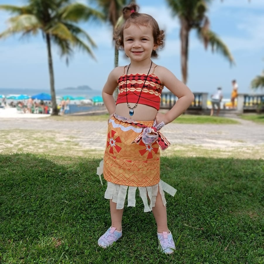 Roupa infantil fantasia festa aniversário Moana