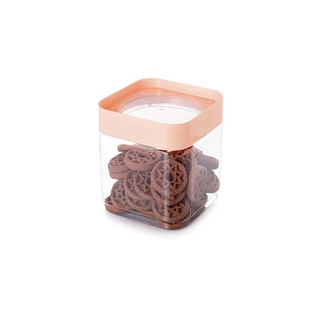 Pote de Plástico Quadrado 1,28 L com Tampa Rosca Plug Vinho Malbec-Rosa Pastel