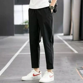 510 Calças Elásticas Masculinas de Cintura Elástica Casual Calças Finas Micro-Elásticas Retas Pequenas Calças Juvenis Retas Fashion City