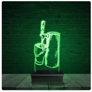 Luminária Abajur Acrílico Led - Chopp Choppertia Gourmet