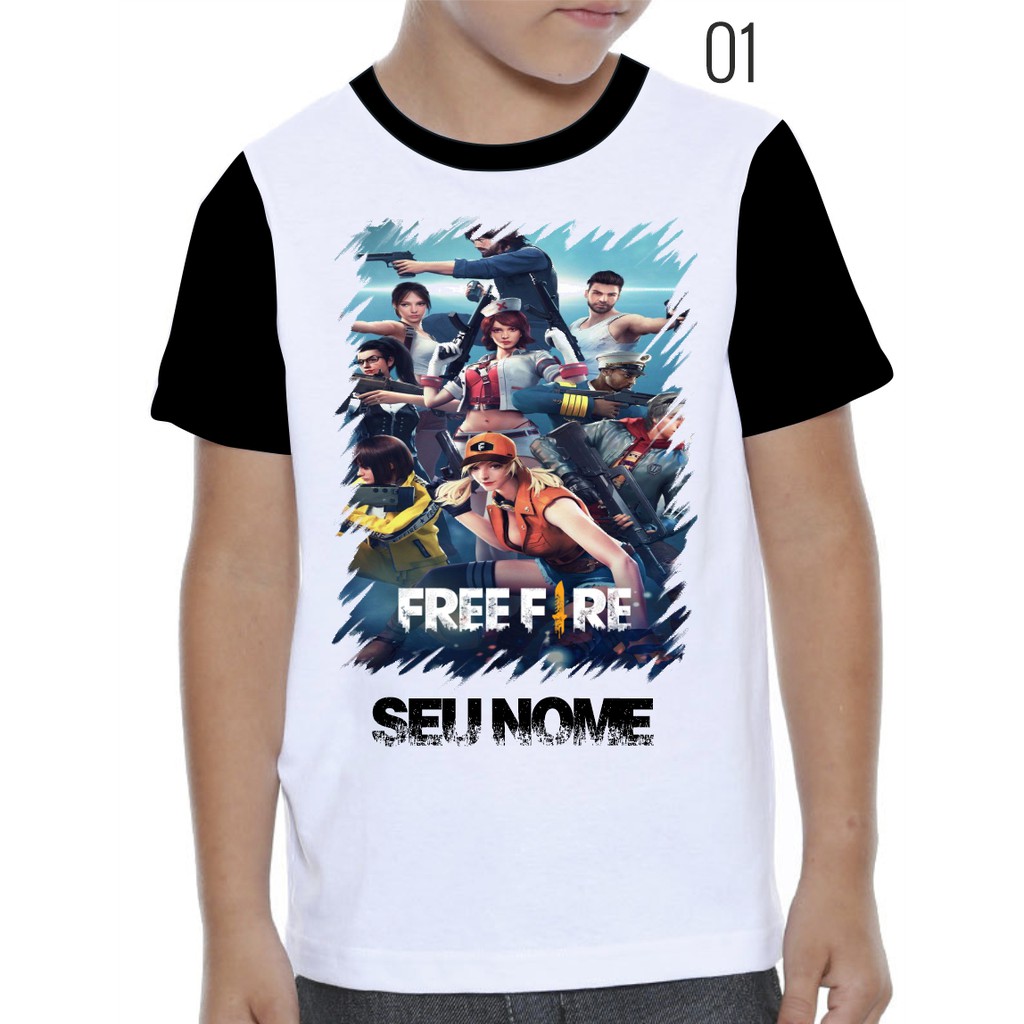 Camiseta Personalizada Free Fire + Nome