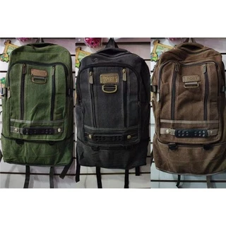 Mochila de lona masculina grande reforçada 50L qualidad resistênte