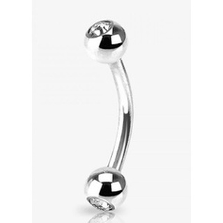 Piercing barbell curvo em coração vertical labret sobrancelha em aço  cirúrgico 316l