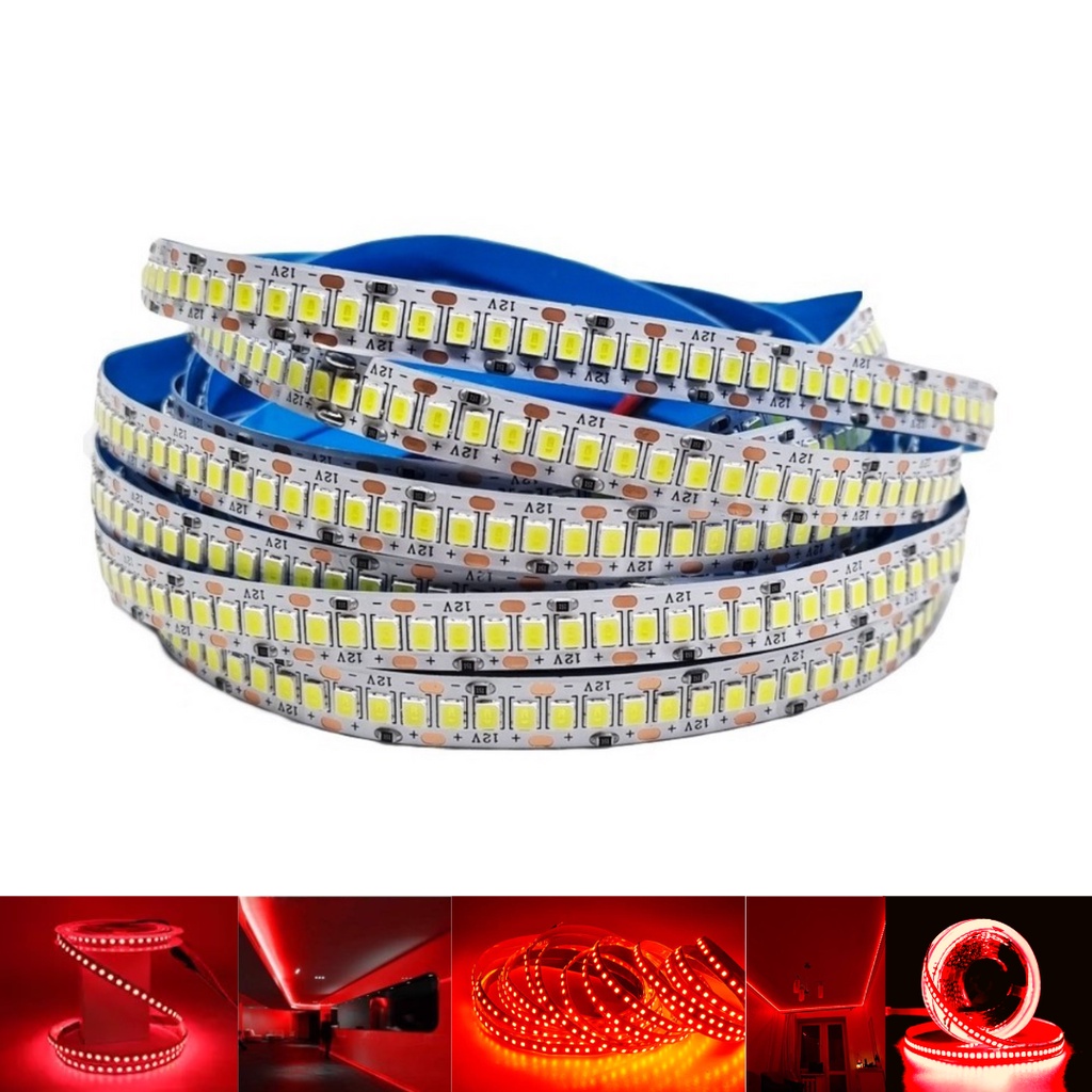 Fita LED 3528 240 LED's 5 Metros Profissional IP20 12V 25W Vermelho