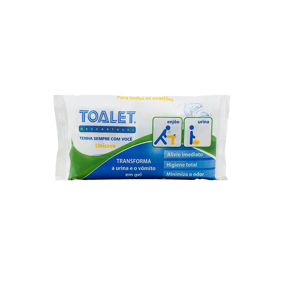 Toalet saco Descartável Urina Vomito Emergencial 600ml