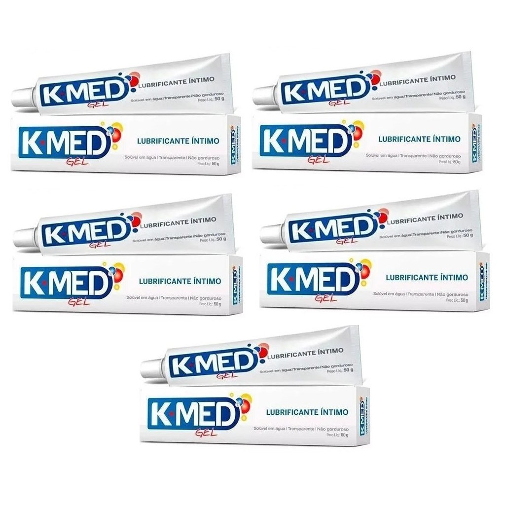 Kit 5 un Kmed - Gel Lubrificante Intimo - 50g cada | Shopee Brasil