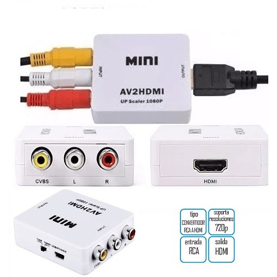 conversor rca-avi-av para HDMI para eletroeletrônicos TV vídeo gabe DVD vídeo K7 entre outros eletrônicos que ele possa ser ligado na HDMI
