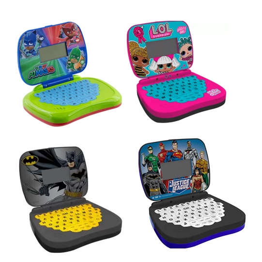 Laptop Infantil Liga da Justiça/Batman/Pj Mask/LOL Bilíngue Musical - Candide