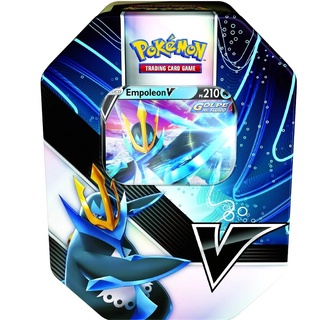 Coleção Cartas Pokemon Evoluções de Eevee Herois V Lata 25 Cartas - Rosa