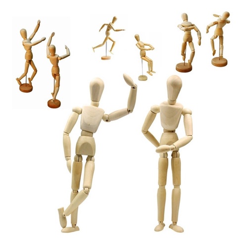 Boneco Manequim Articulado Flexível De Madeira Desenho Modelagem Artistico