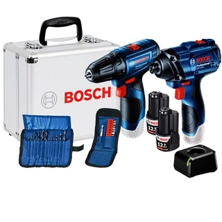 Combo 12V Bosch Chave de Impacto GDR 120-LI + Parafusadeira GSR 120-LI Com Maleta de alumínio