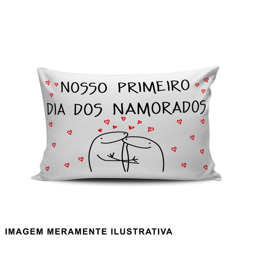 almofada pequena FLORK-CAPIVARA feliz dia dos namorados - nosso primeiro dia dos namorados