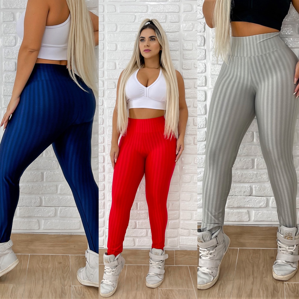 Calça legging 3D cós alto fitness - White Wolf moda feminina