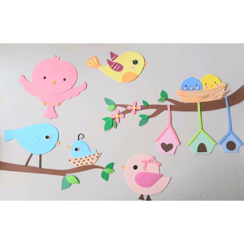 Painel em Eva Pássaros