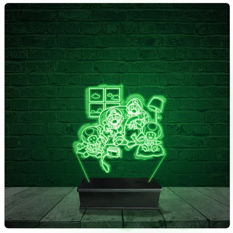 Luminária Abajur Acrílico Led - Nintendo Super Mário Bros