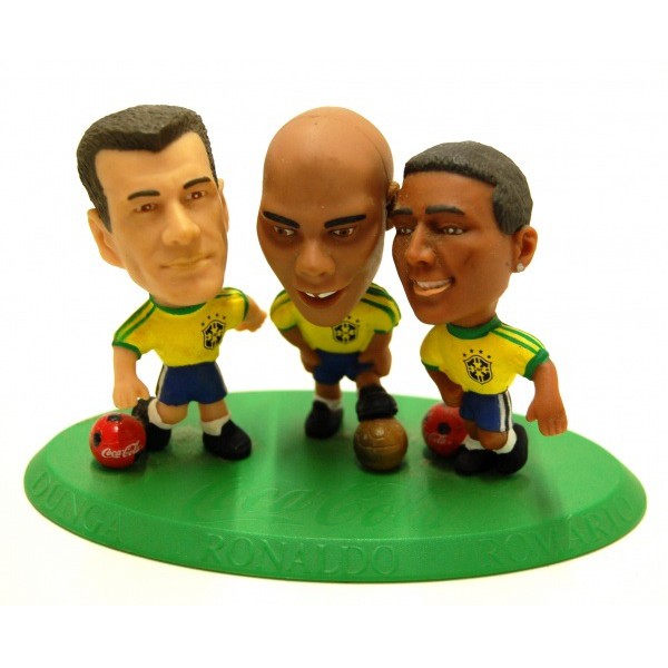 Coca Cola SoccerStarz Brazil Big Heads Corinthian Figures Dunga Ronaldo  Romario