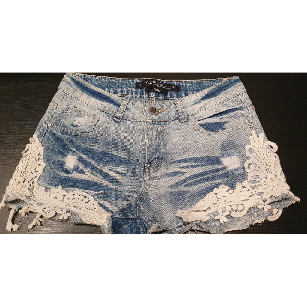 Renda em hot sale shorts jeans