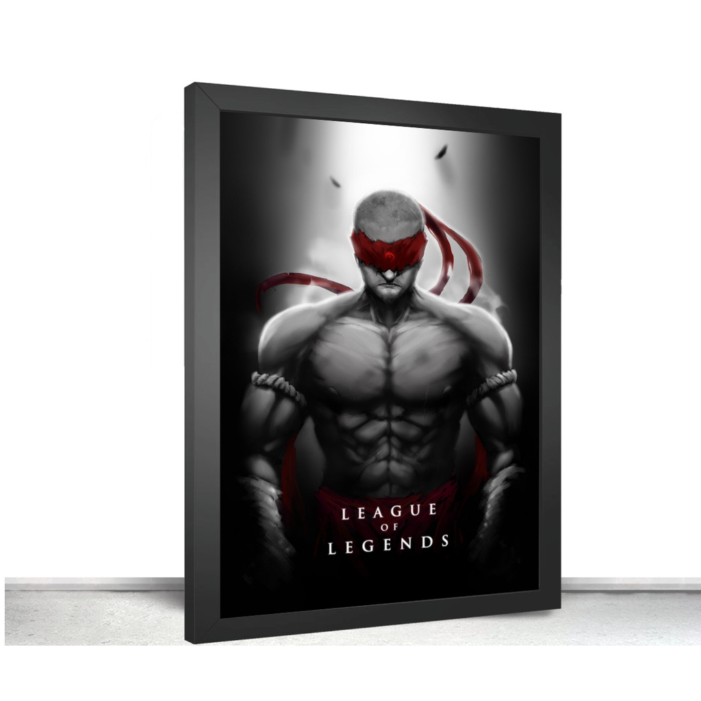 Quadro Decorativo poster League Of Legends Lee Sin Retro