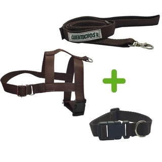 Kit Peitoral Simples + Guia + Coleira Porte Pequeno á Médio M e G Para Cachorro Cão Pet Nylon Colorido 2,0 cm Coleira Passeio Animais de Estimação