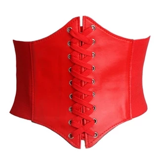 Meias-calças pretas Cinto de Moda em Couro Elástico Ultra-Largo Acessórios de Cintura de Corda de Vento Ladies New Style