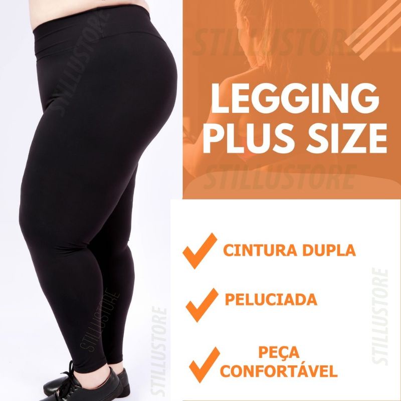 Legging Feminina Suplex Flanelada Plus Size - Calça Legg Peluciada