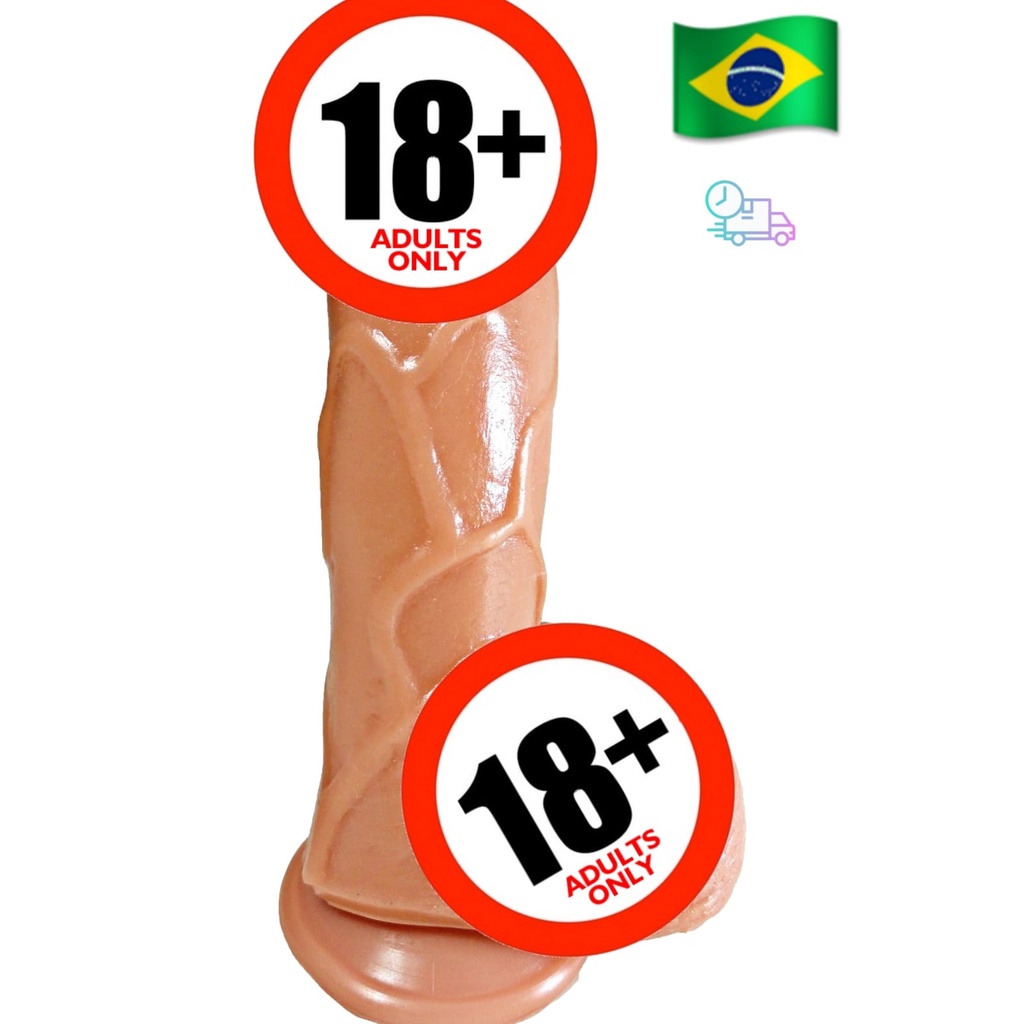 Pênis de borracha Realista Muito Grande e grosso c/Ventosa e Testículo - 18  x 4,8cm | Shopee Brasil