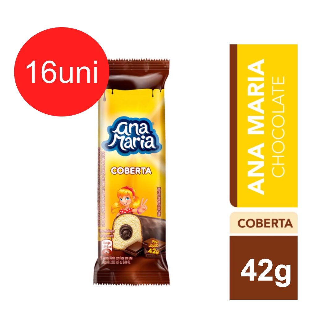 CAIXA Bolinho Ana Maria COBERTA Recheio de Chocolate 16 X 35g BIMBO ...