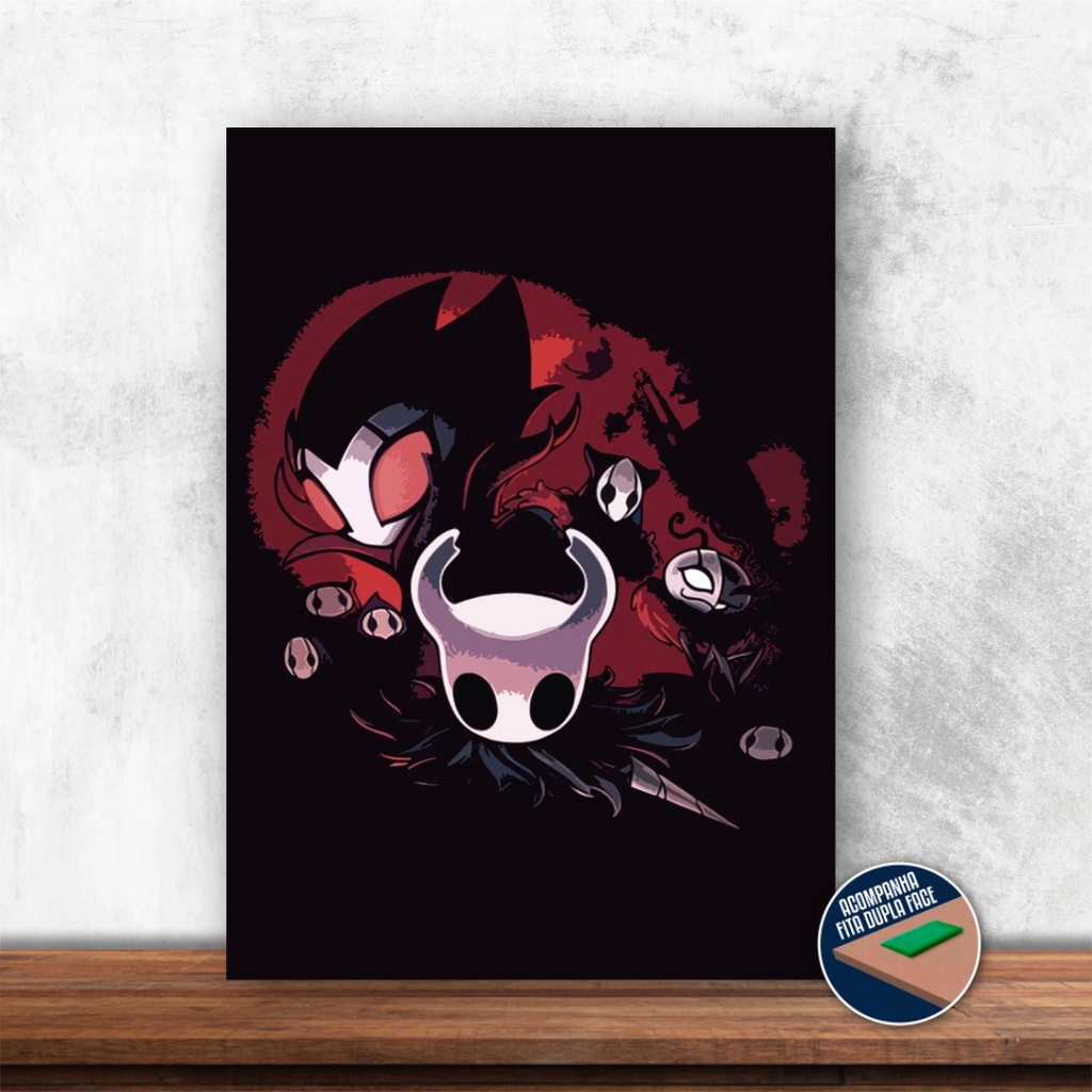 QUADRO DECORATIVO HOLLOW KNIGHT EM MDF | 28X20CM | Casa, sala, quarto , decoração , GAMES | PROMOÇÃO