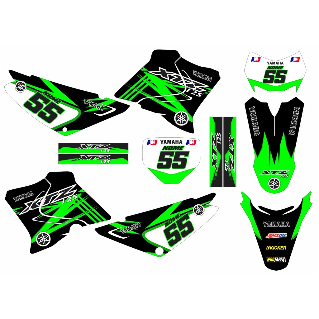 Kit Adesivo Xtz 125 Motocross Brilho 0,20mm Deixe sua moto de trilha muito  mais bonita e resistente com os…