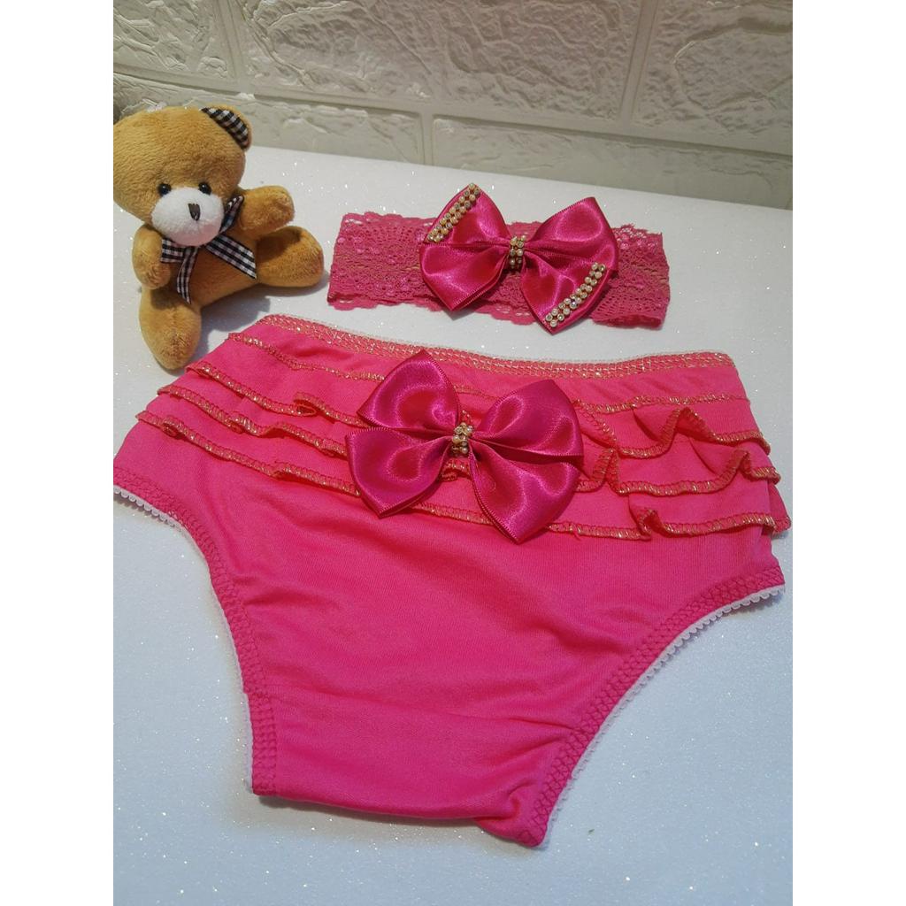 Kit 6 Calcinha Infantil Bunda Rica Bebê Tapa Fralda Bebe