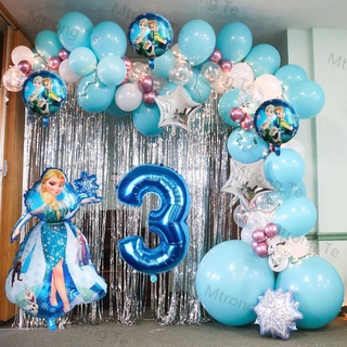 Set De 5 Globos Frozen Elsa + Numero De 70cm