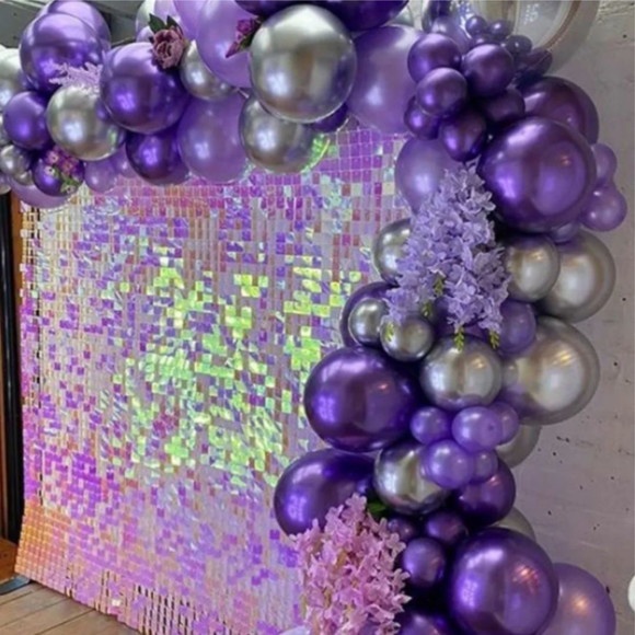 Bal es Roxo Kit Arco Desconstru do Decora o De Festas Fita Para 