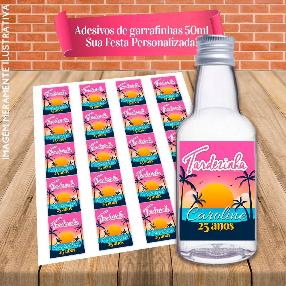 Rótulos Adesivos Personalizadas para Garrafinhas de 50ml 4x4,5cm ...