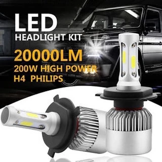 2PCS H4 9003 HB2 200W 20000LM Kit De Faróis LED Para Carro Lâmpadas De Feixe Hi/Lo 6500K