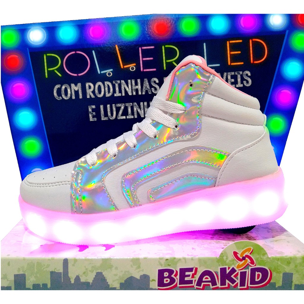 Sapato de store rodinha de led