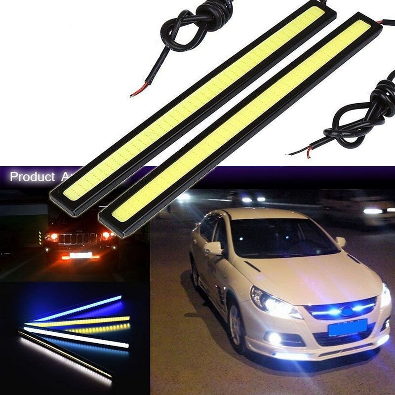 2 peças super clara 17cm led cob lâmpada de neblina led drl para carros luzes diurnas corrida para barra de luz 12v 6500k lâmpada automotiva de estilo