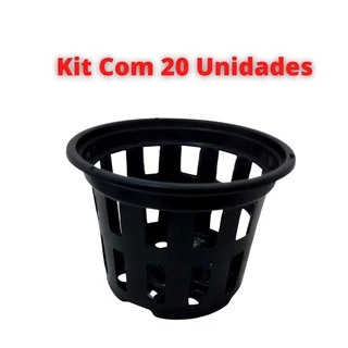 20 Unidades Vaso Vazado Preto Plástico Redondo Para Vandas - Vasinho / Cestinha Para Orquídeas