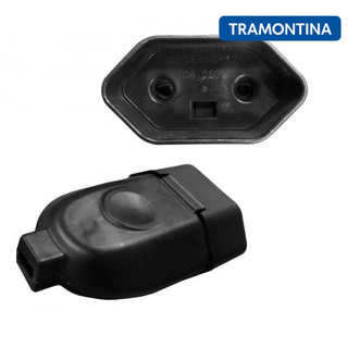 Kit 2 Plugues Fêmea 20A 2P+T Preto - Tramontina