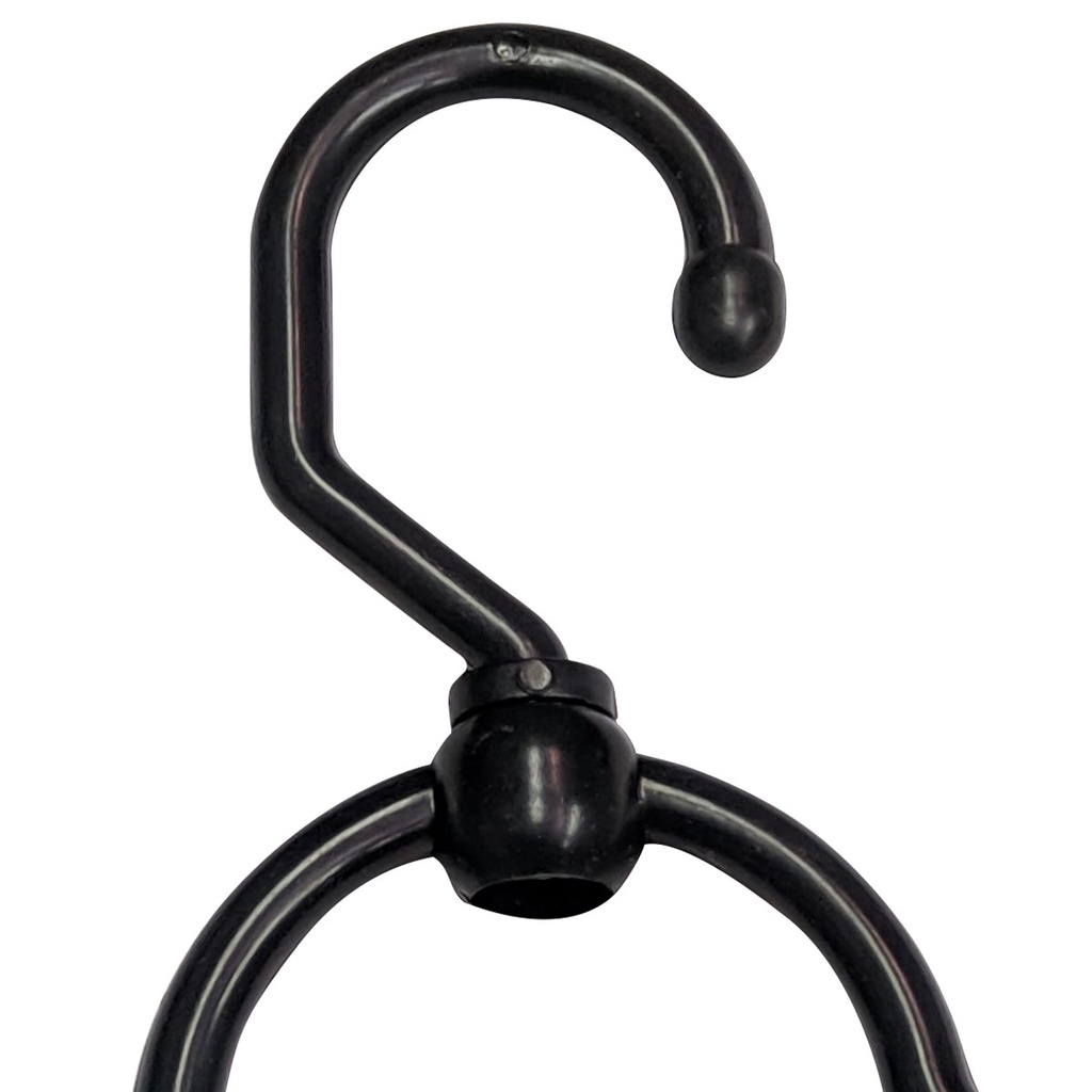 20 Cabides Giratório Grosso de 10mm Cavado Adulto Preto p/ Casa Loja Closet (20 Unidades)
